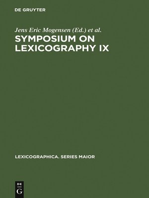 cover image of Symposium on Lexicography IX